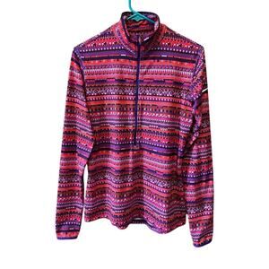 Nike Pro Women's Dri-FIT 1/4 Zip Top L Multicolor Fair Isle Athletic Jacket